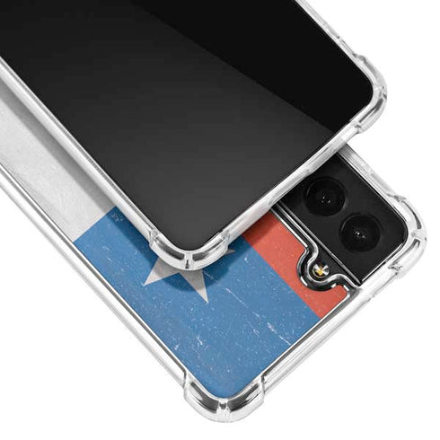 Chile Flag Distressed Galaxy S22 Plus Clear Case
